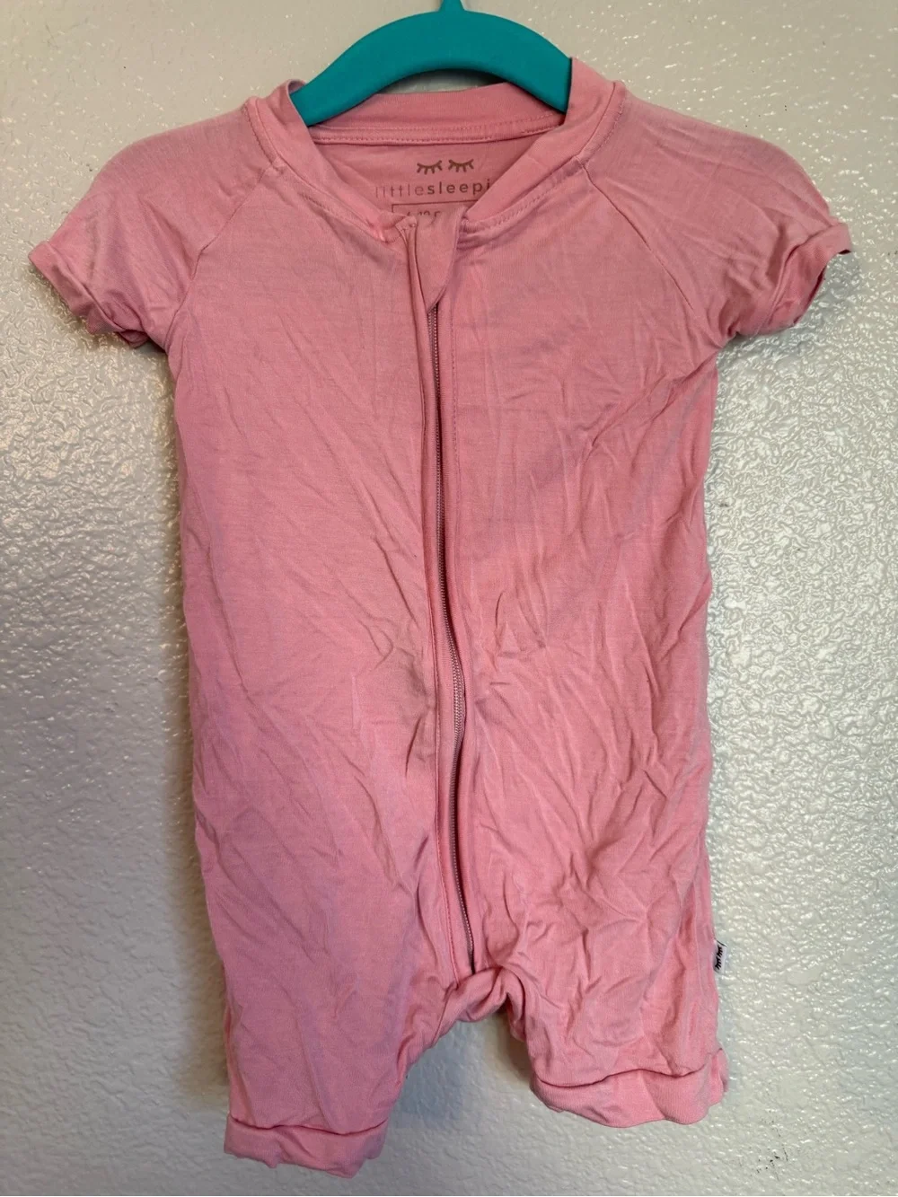 Little Sleepies Pink Short-Sleeve Zippered Footie